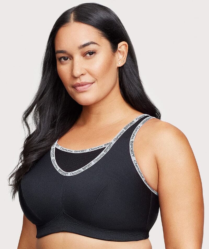 Glamorise No-Bounce Camisole Wire-Free Sports Bra - Black - Image 3