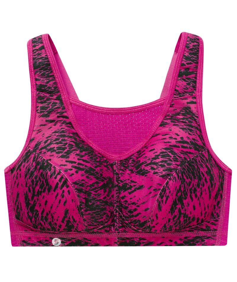 Glamorise No-Bounce Camisole Elite Wire-Free Sports Bra - Fuchsia Print - Image 6