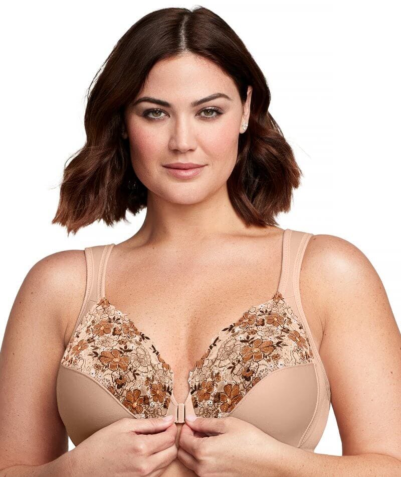 Glamorise WonderWire Front-Closure Bra - Cafe Print - Image 2