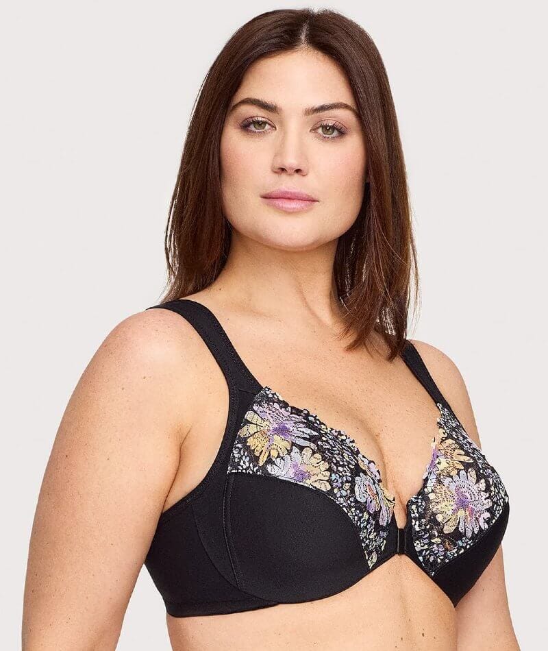 Glamorise WonderWire Front-Closure Bra - Floral Print - Image 3