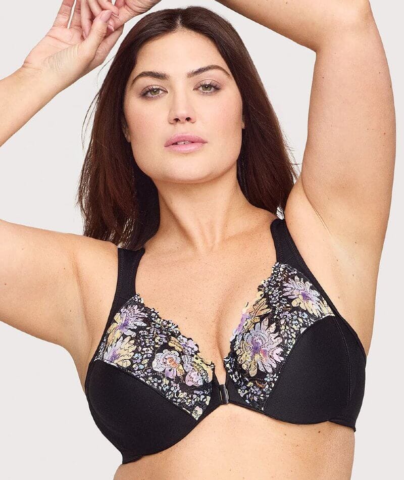Glamorise WonderWire Front-Closure Bra - Floral Print - Image 5