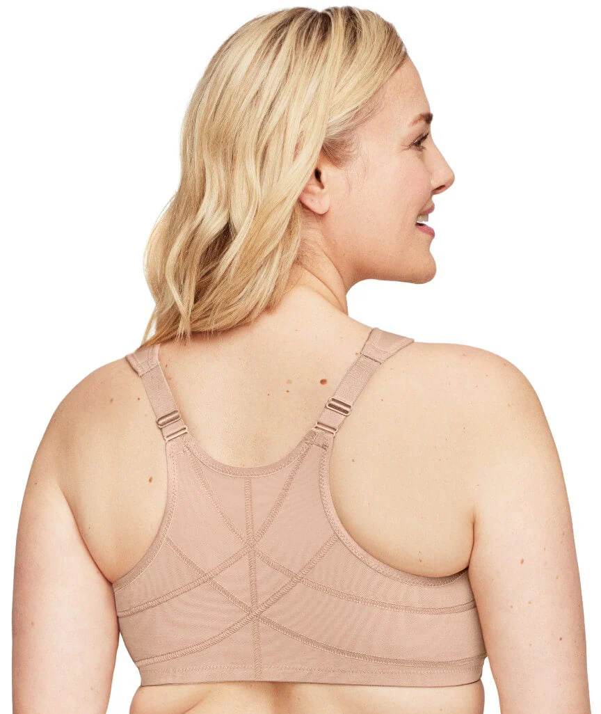 Glamorise WonderWire Front-Closure Posture Back Lace Bra - Cafe - Image 2