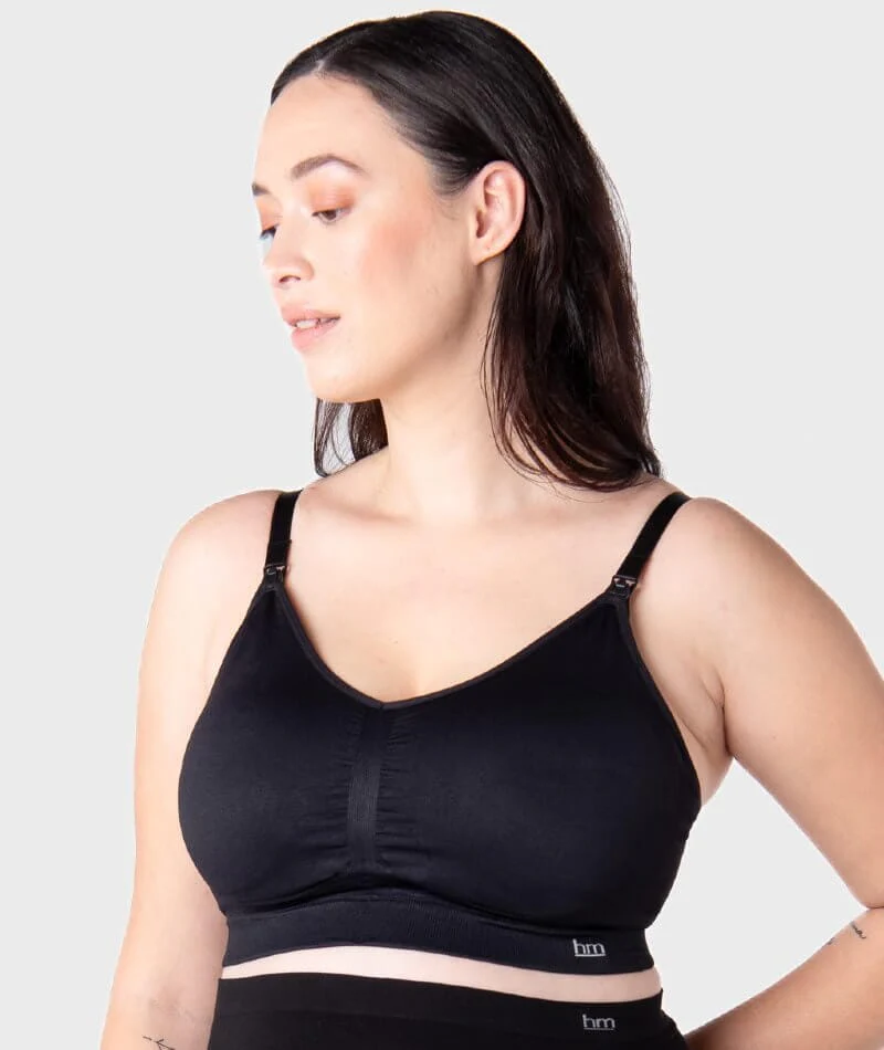 Hotmilk My Necessity Seamless DD-G Cup Maternity & Nursing Wire-Free Bra - Black - Image 3