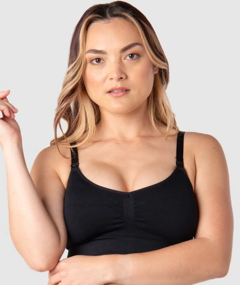 Hotmilk My Necessity Seamless Regular Fit Maternity & Nursing Wire-Free Bra - Black - Image 4