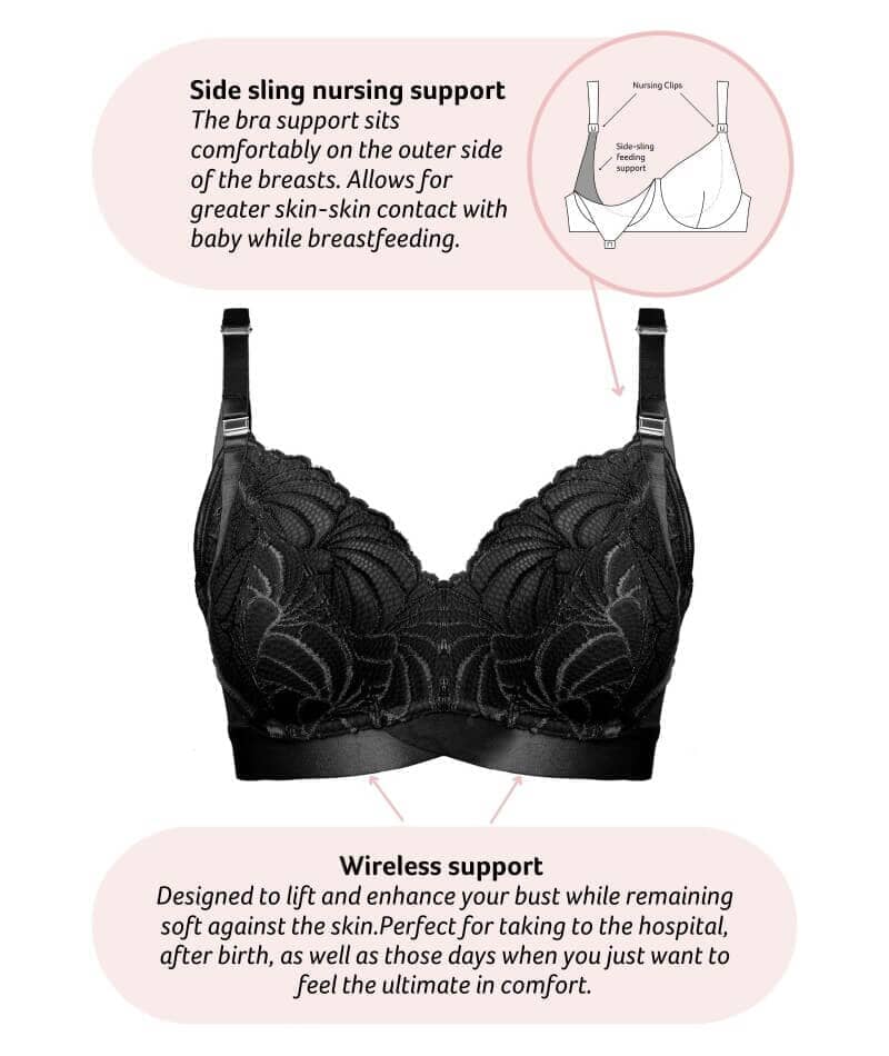 Hotmilk Warrior 2.0 Flexifit Wire-Free Nursing Bra - Black - Image 8