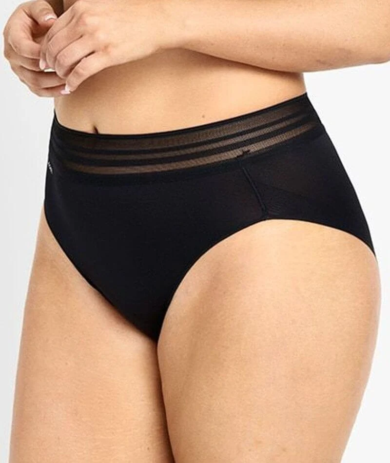 Jockey No Panty Line Promise Sheer Tops Hi Cut Brief - Black - Image 3