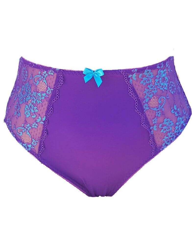 Lady Emprezz Frenchie High Waist Brief - Purple/Aqua - Image 10