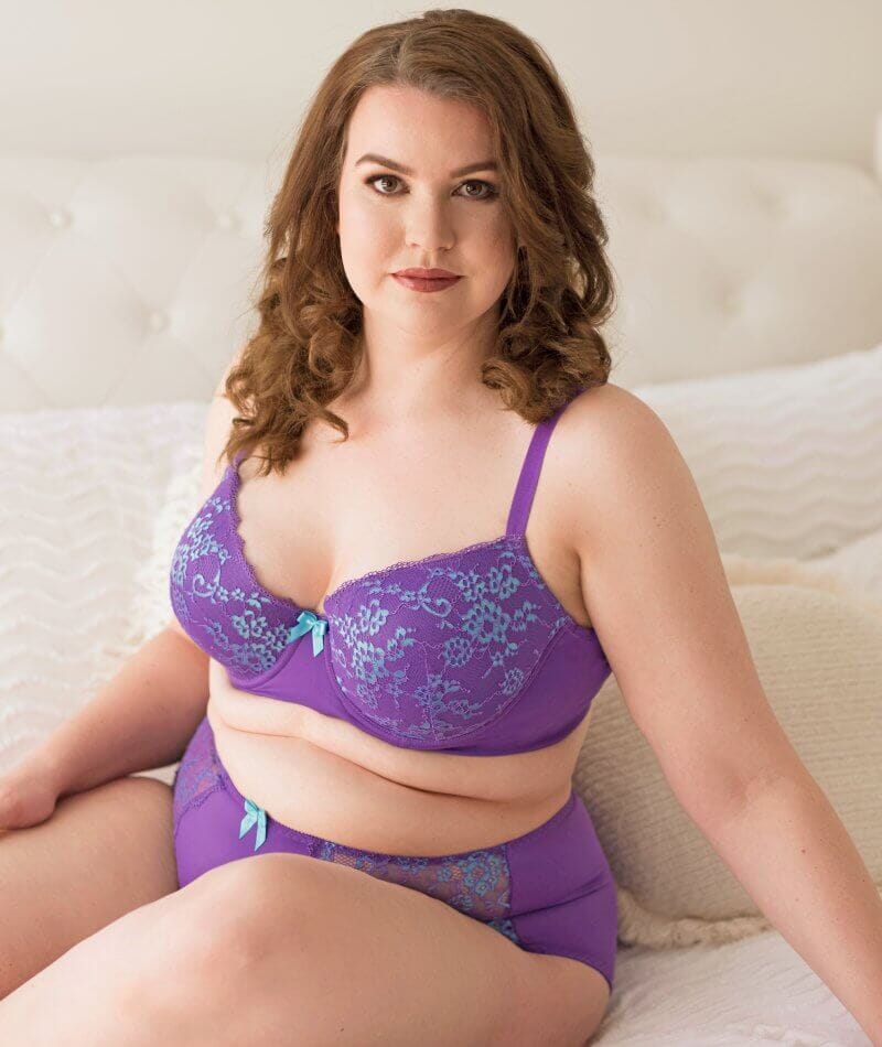 Lady Emprezz Frenchie High Waist Brief - Purple/Aqua - Image 4