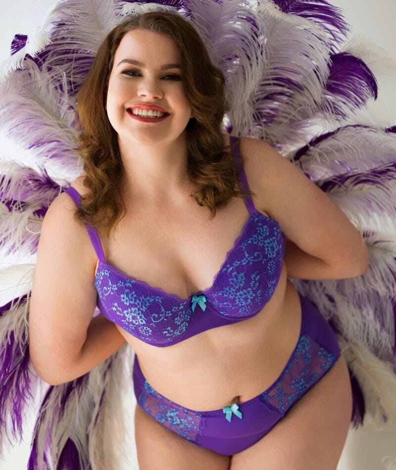 Lady Emprezz Frenchie High Waist Brief - Purple/Aqua - Image 5