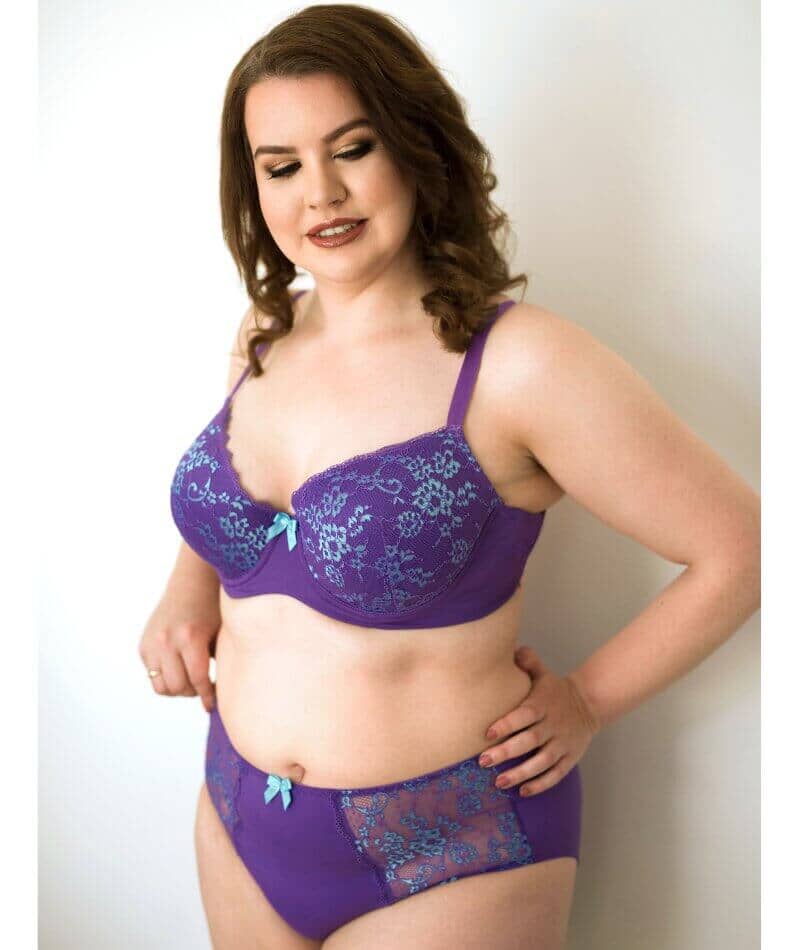 Lady Emprezz Frenchie High Waist Brief - Purple/Aqua - Image 8