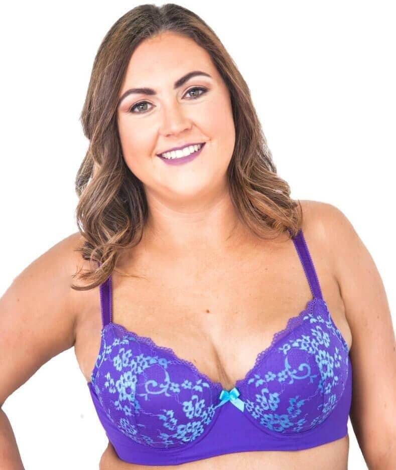 Lady Emprezz Frenchie Padded Shaping Bra - Purple/Aqua - Image 14