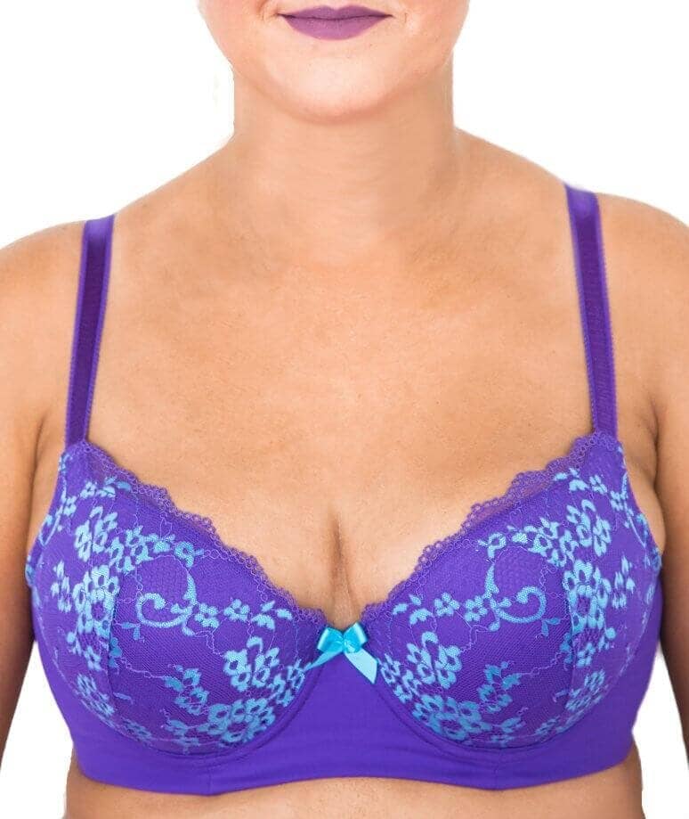 Lady Emprezz Frenchie Padded Shaping Bra - Purple/Aqua - Image 16
