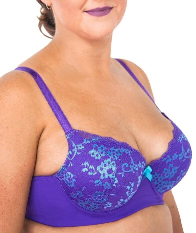 Lady Emprezz Frenchie Padded Shaping Bra - Purple/Aqua - Image 17