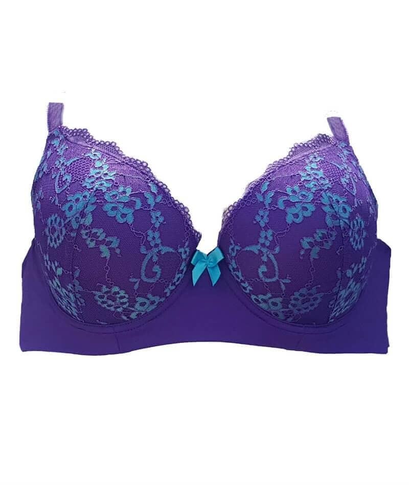 Lady Emprezz Frenchie Padded Shaping Bra - Purple/Aqua - Image 18