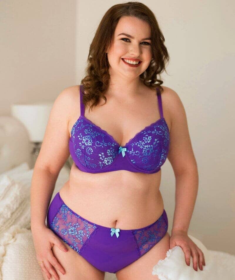 Lady Emprezz Frenchie Padded Shaping Bra - Purple/Aqua - Image 8