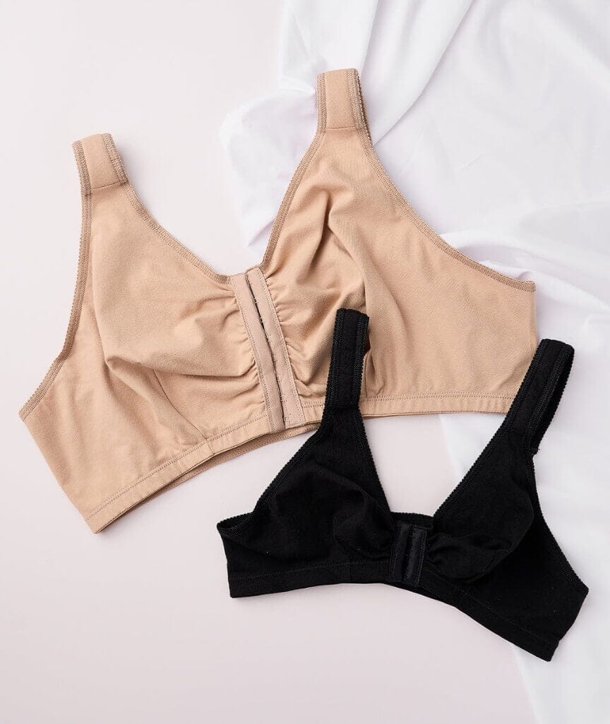 Leading Lady The Meryl Cotton Front Opening Wire-free Leisure Bra - Black - Image 8