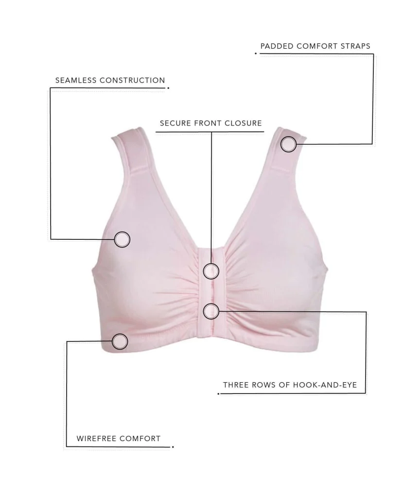 Leading Lady Laurel Wirefree Front Close Comfort Bra - White - Image 4