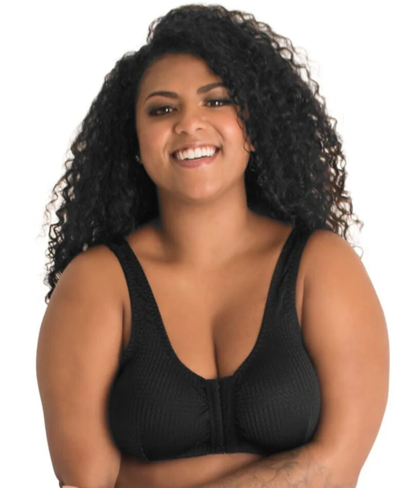 Leading Lady Marlene Wire-free Front Close Comfort Bra - Black - Image 2