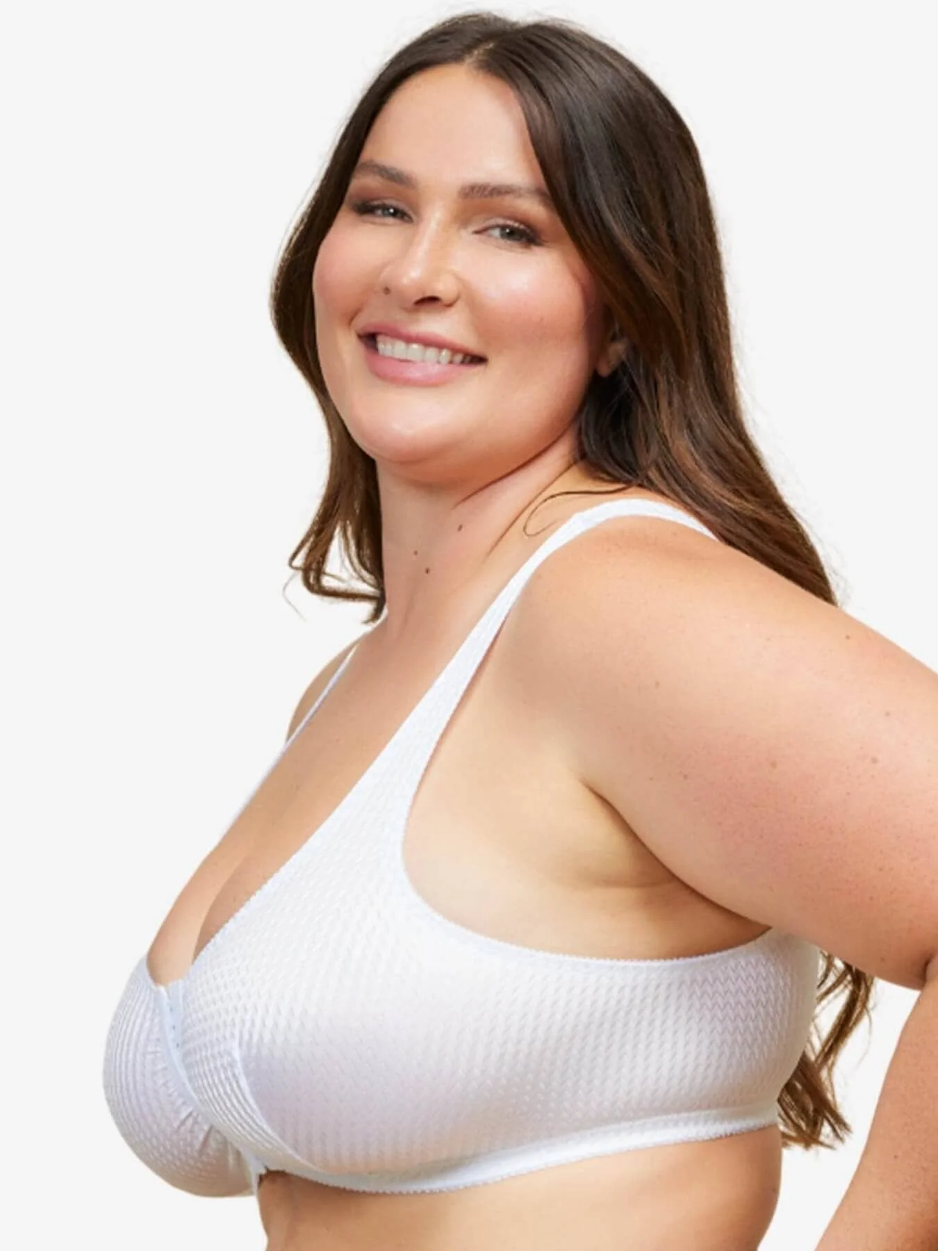 Leading Lady Marlene Wire-free Front Close Comfort Bra - White - Image 3