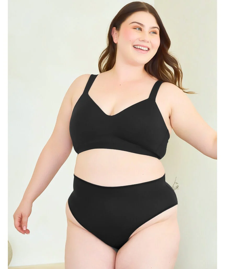 Leading Lady The Aurora Lightly Lined Microfiber Wire-free Bra - Black - Image 4