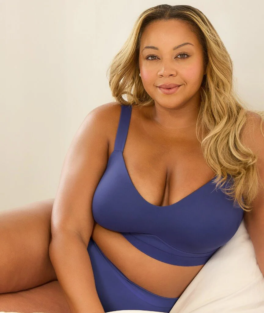 Leading Lady The Aurora Lightly Lined Microfiber Wire-free Bra - Skipper Blue - Image 4