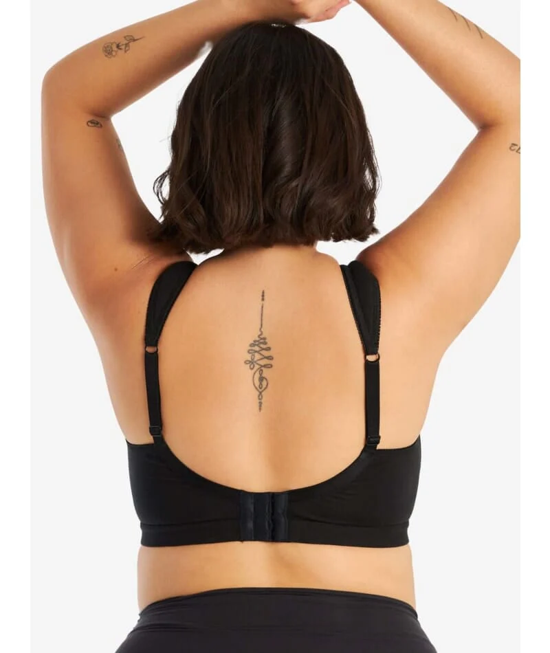 Leading Lady The Evie Plus Size Wire-free Cotton Comfort Bra - Black - Image 2