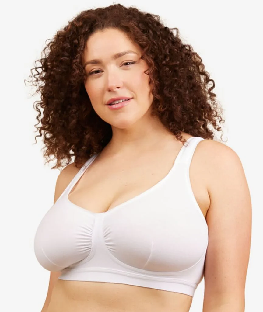 Leading Lady The Evie Plus Size Wire-free Cotton Comfort Bra - White - Image 2