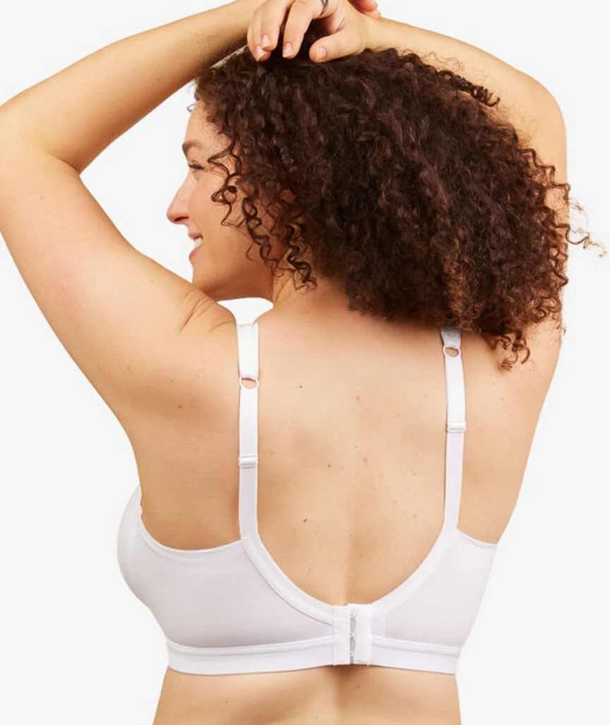 Leading Lady The Evie Plus Size Wire-free Cotton Comfort Bra - White - Image 3