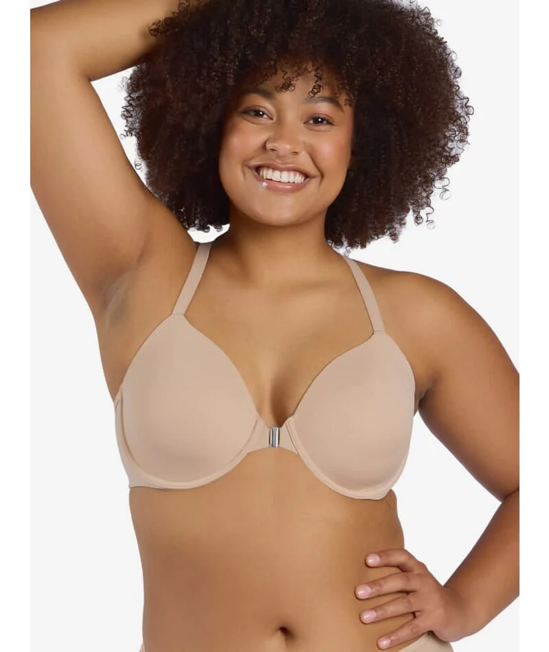 Leading Lady The Luna Front-Close Underwire Racerback Bra - Sand