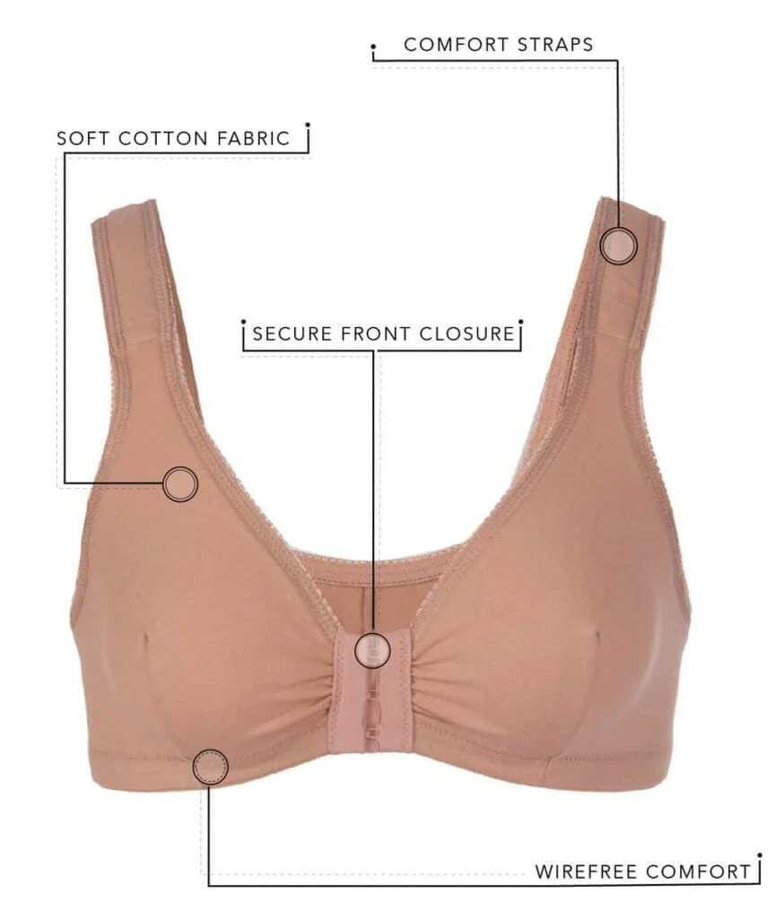 Leading Lady The Meryl Cotton Front Opening Wire-free Leisure Bra - Grey - Image 8