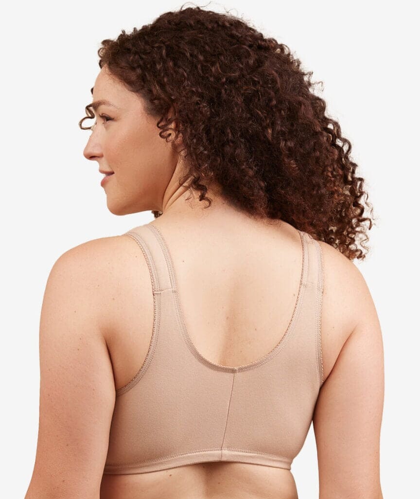 Leading Lady The Meryl Cotton Front Opening Wirefree Leisure Bra - Warm Taupe - Image 2