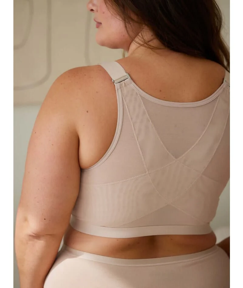 Leading Lady The Moira Front-Close Wirefree Posture Bra - Sand - Image 4