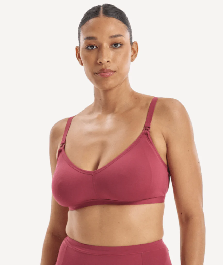 Nala Maternity Comfort Wirefree Bralette Bra - Burnt Fig - Image 2