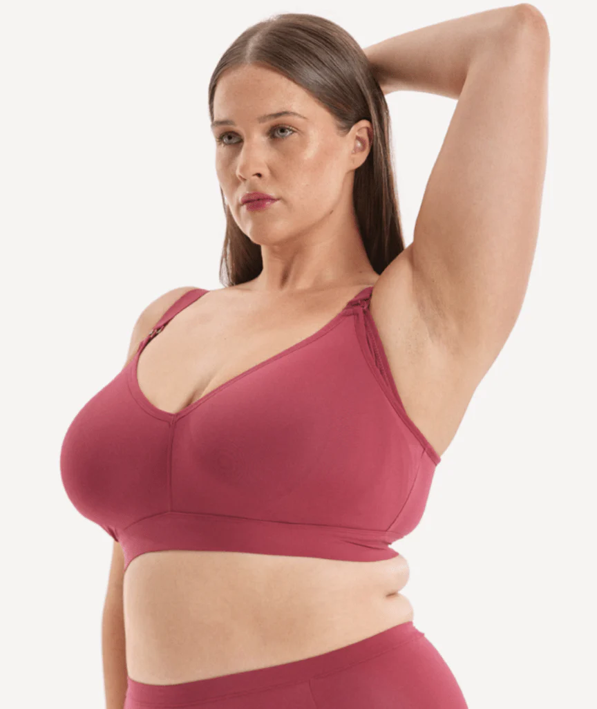 Nala Maternity Comfort Wirefree Bralette Bra - Burnt Fig - Image 3