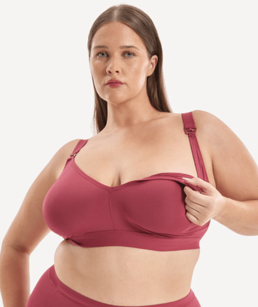 Nala Maternity Comfort Wirefree Bralette Bra - Burnt Fig - Image 5