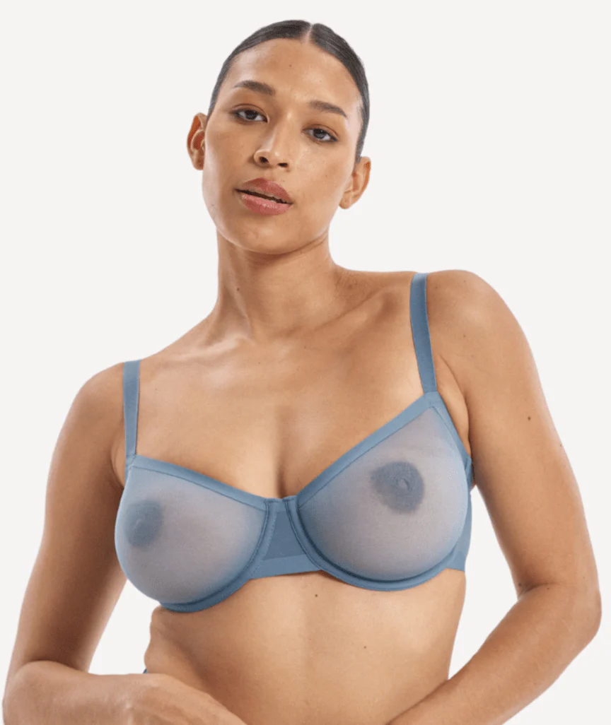 Nala Mesh Balconette Bra - Blue Steel - Image 2