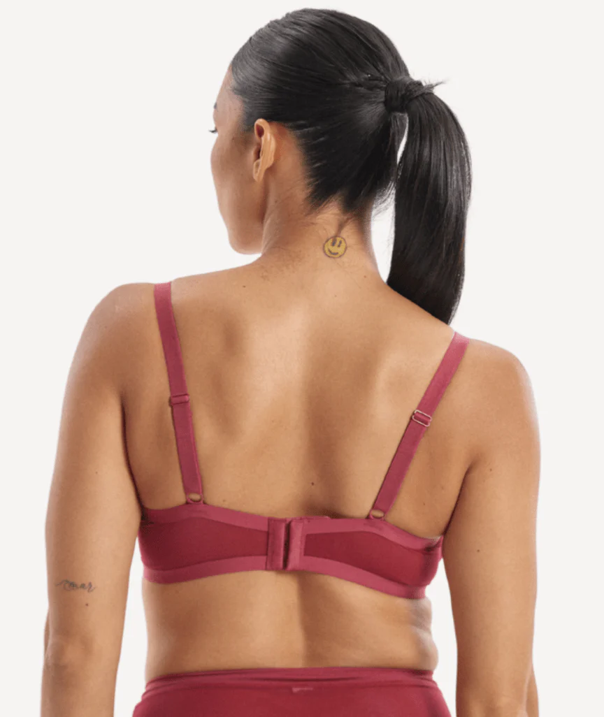 Nala Mesh Balconette Bra - Burnt Fig - Image 3
