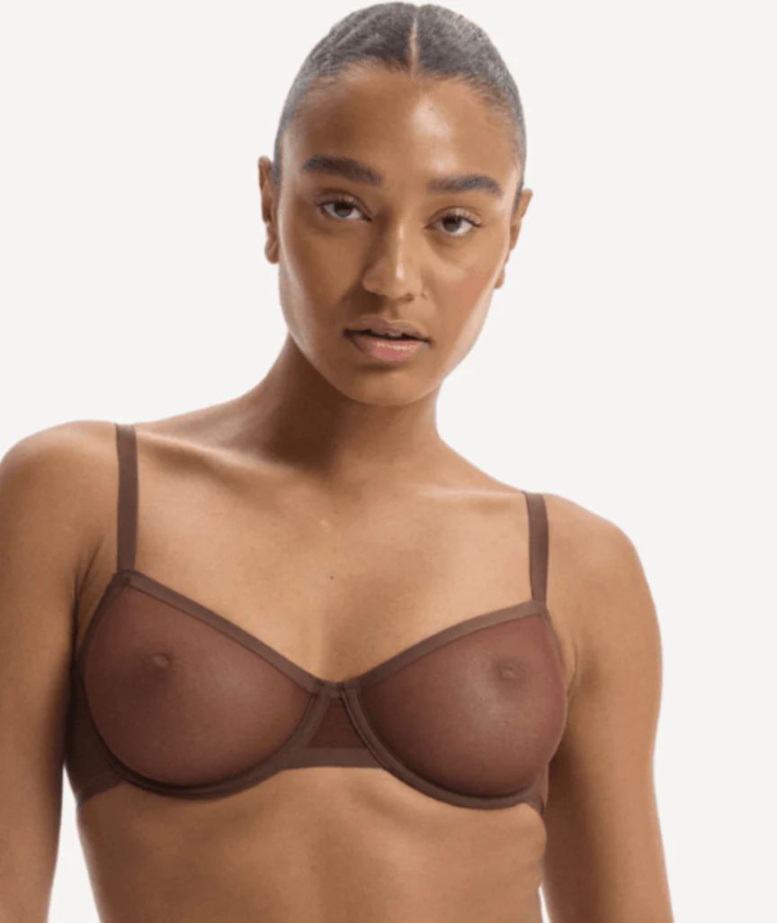 Nala Mesh Balconette Bra - Chocolate Mousse - Image 2