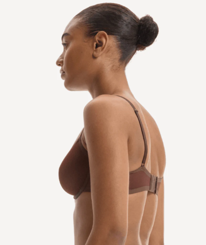 Nala Mesh Balconette Bra - Chocolate Mousse - Image 3