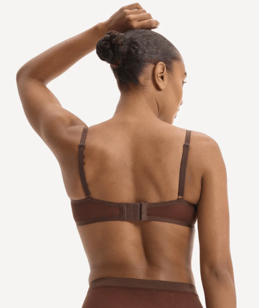 Nala Mesh Balconette Bra - Chocolate Mousse - Image 4