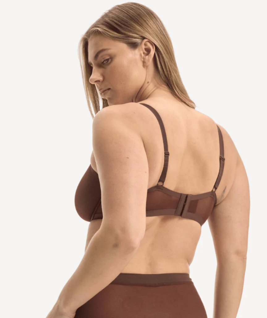 Nala Mesh Balconette Bra - Chocolate Mousse - Image 6