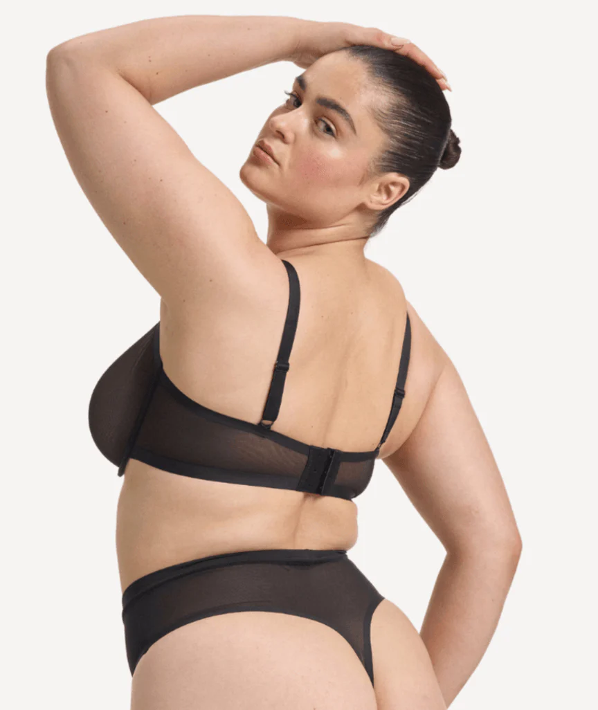 Nala Mesh Balconette Bra - Licorice - Image 4