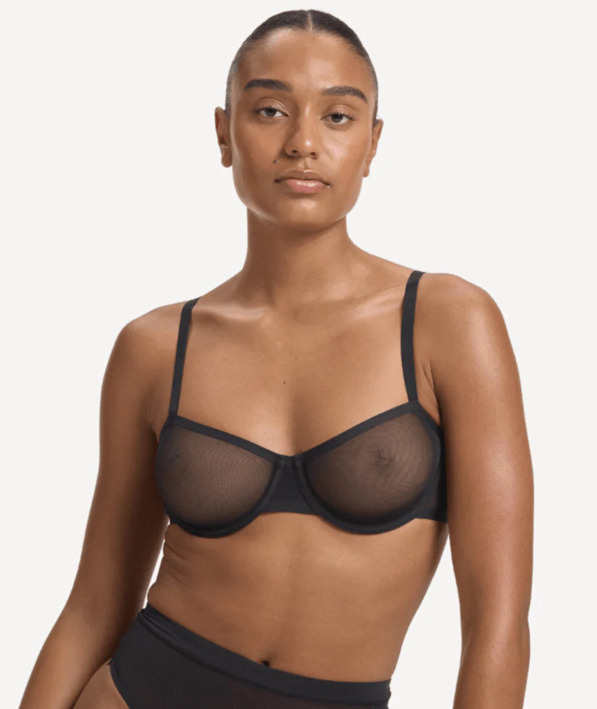 Nala Mesh Balconette Bra - Licorice - Image 6