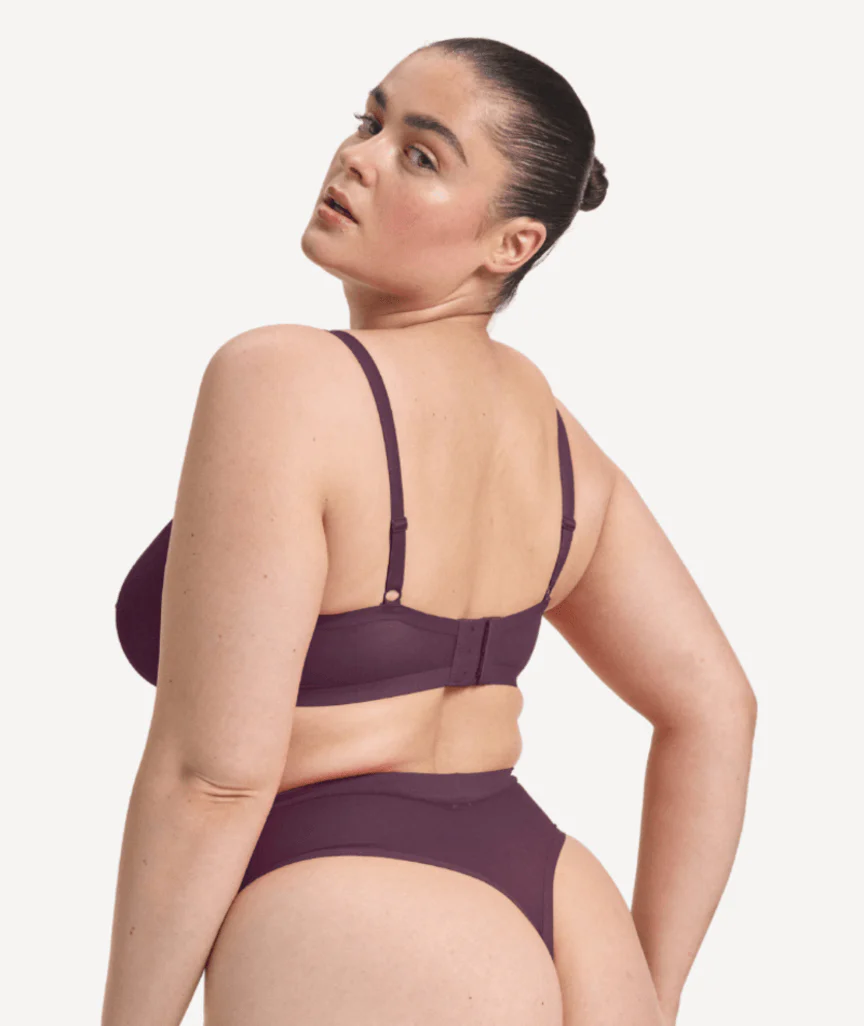 Nala Mesh Balconette Bra - Mulberry - Image 4