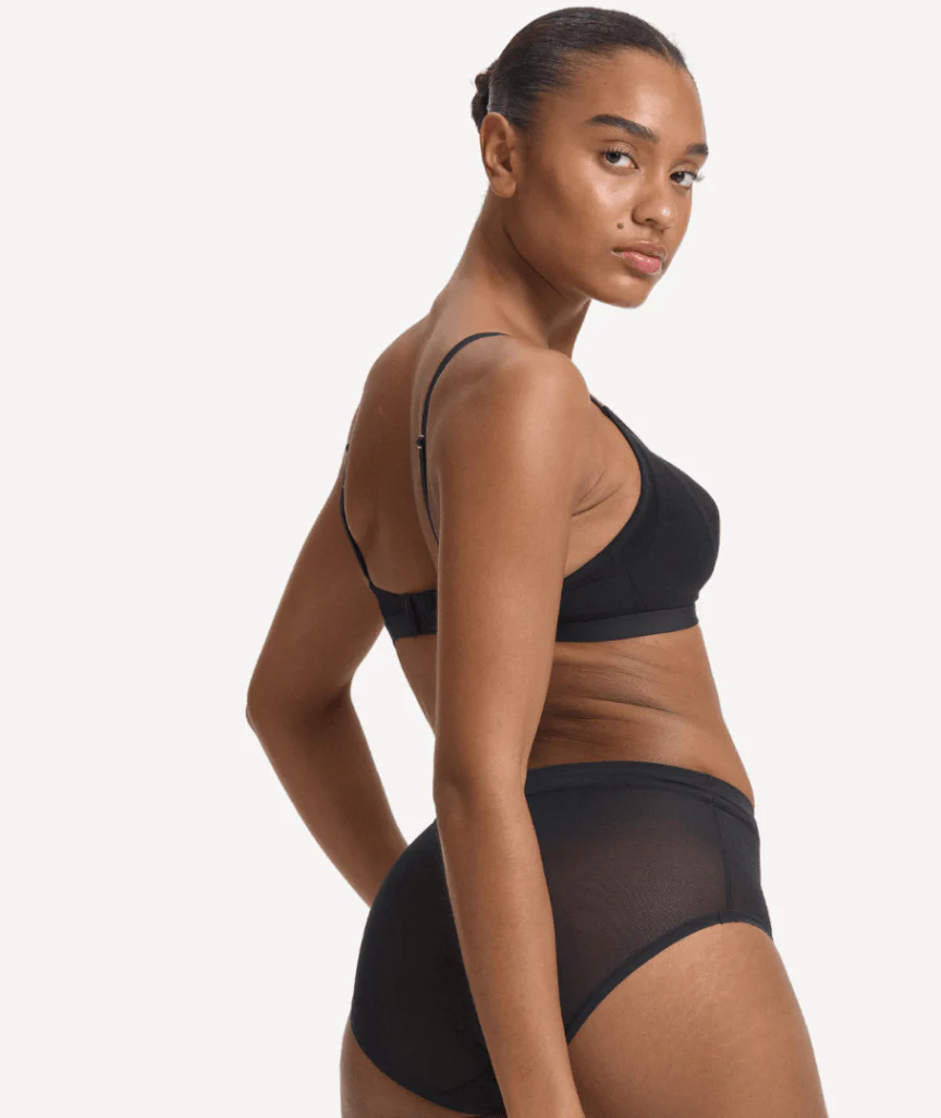 Nala Mesh Comfort Wirefree Bralette Bra - Licorice - Image 2