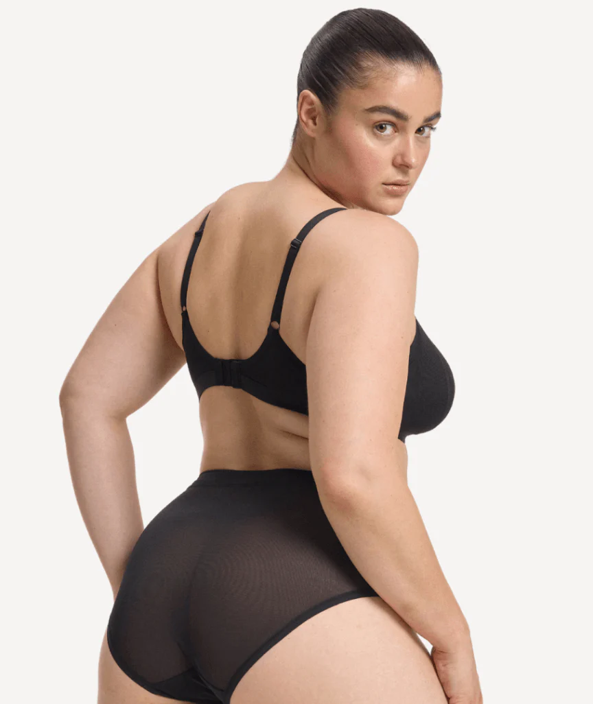 Nala Mesh Comfort Wirefree Bralette Bra - Licorice - Image 3