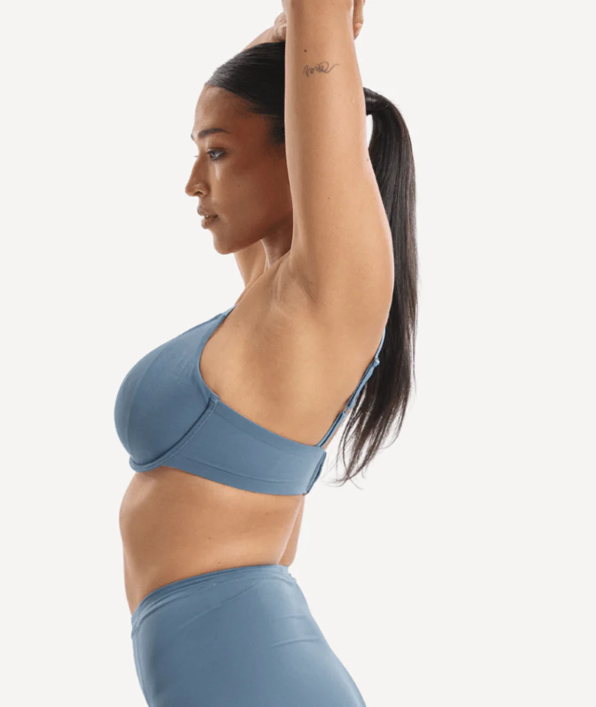 Nala Mesh Underwire Bra - Blue Steel - Image 2