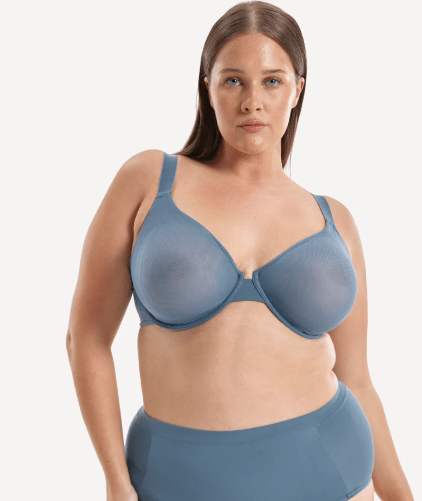 Nala Mesh Underwire Bra - Blue Steel - Image 4