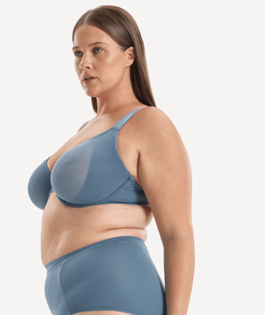 Nala Mesh Underwire Bra - Blue Steel - Image 5
