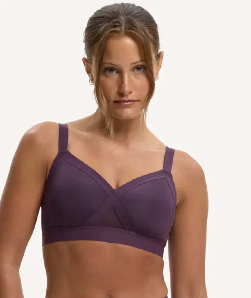 Nala Padded Support Wirefree Bralette Bra - Mulberry - Image 3